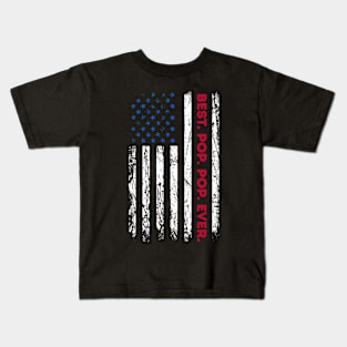 Best Pop Ever Vintage American Flag Fathers Day Kids T-Shirt